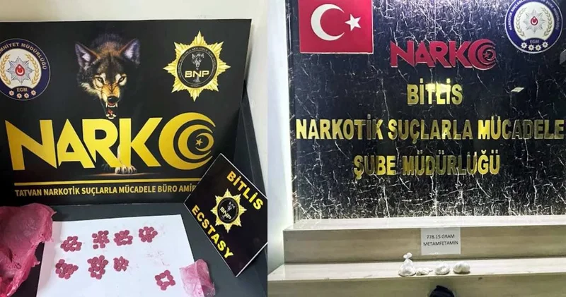 Bitlis te yol kontrolünde 1 kilo metamfetamin yakalandı