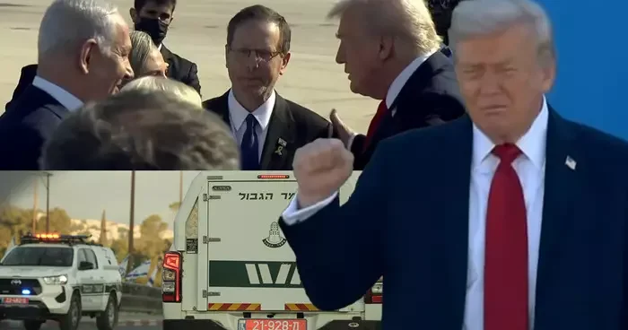 Son dakika Uçaktan iner inmez koyu sohbet! İsrail de yollar kapatıldı, Trump ın ziyaretinden ilk kareler geldi