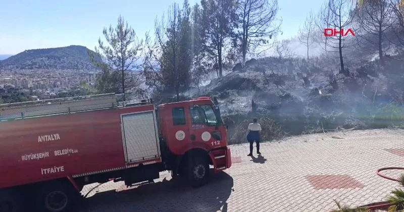 Alanya da korkutan yangın! Villalara ilerledi