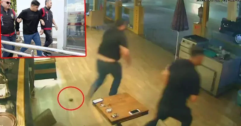 Adana da pastaneye el bombası atıldığı olayın yeni görüntüleri ortaya çıktı