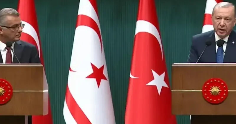 Cumhurbaşkanı Erdoğan ve KKTC Cumhurbaşkanı Erhürman dan ortak basın açıklaması: Kıbrıs milli davamız Politika Haberleri