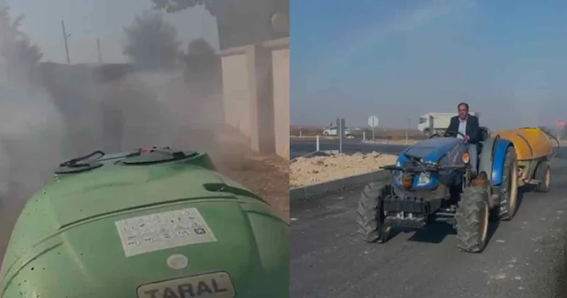 O ilçeyi sinekler istila etti: CHP liler traktörlere atlayıp ilçeyi ilaçladı