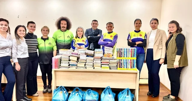 Pedalla Kitap Götürüyoruz kampanyasına destek Samsun Haberleri