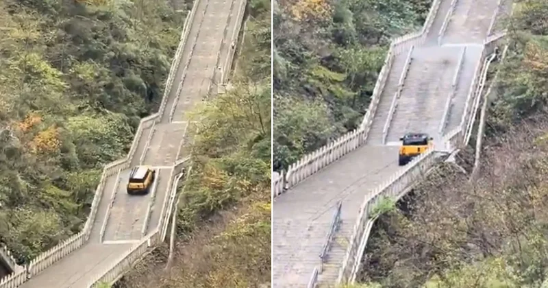 Ünlü otomobil markasının şovu elinde patladı: Tarihi yolun duvarı mahvoldu Sözcü Gazetesi