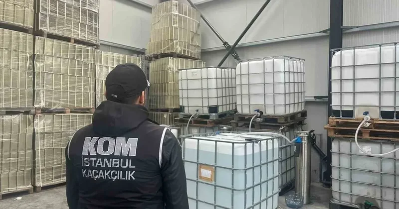 Çatalca’da depoya kaçak etil alkol baskını: 9 gözaltı