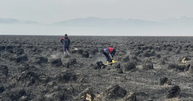 Hakkari deki Nehil Sazlığı nda 7 Kasım da çıkan yangın söndürüldü Hakkari Haberleri