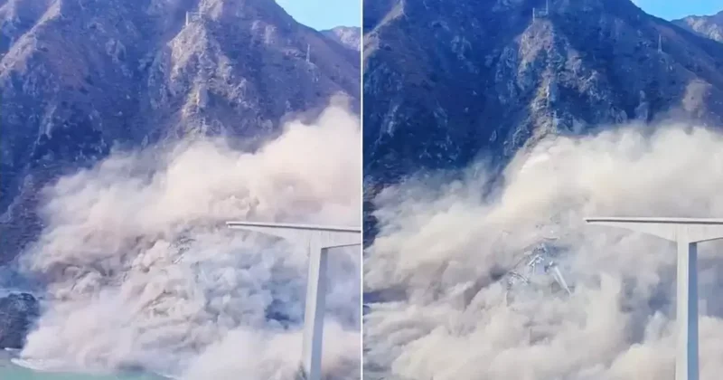 Yeni köprü açıldıktan haftalar sonra çöktü: Dev beton bloklar nehre düştü