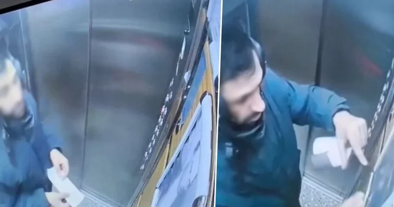 Atatürk portresine çirkin saldırı: Asansördeki görüntüler tepki çekti Sözcü Gazetesi