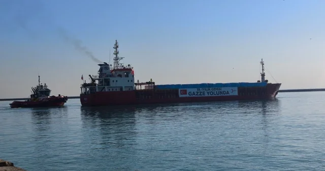 Mersin den Gazze ye 19 uncu İyilik Gemisi yola çıktı Mersin Haberleri