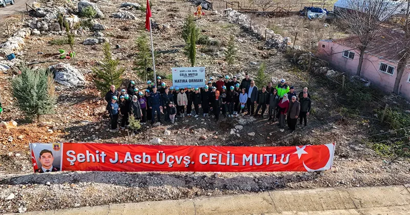 Mersinli şehit için oluşturulan hatıra ormanına yeni fidanlar dikildi