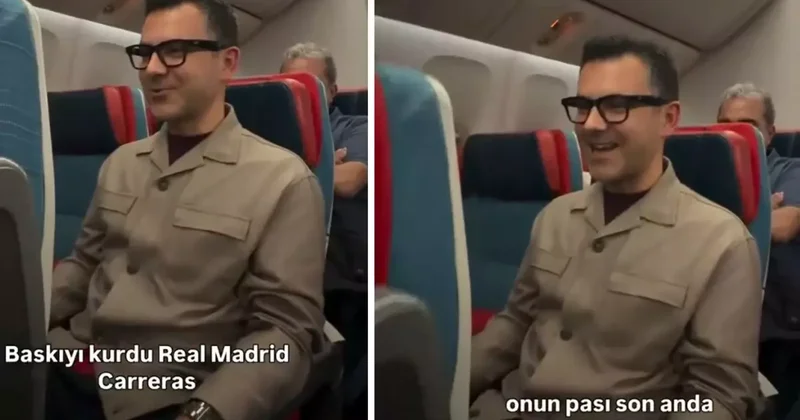 Özkan Öztürk ten uçakta canlı maç anlatımı sürprizi