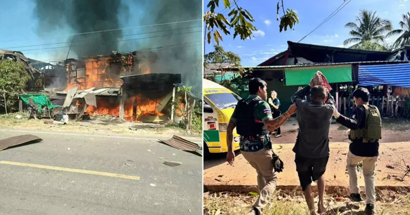 Tayland da sığınağa roket isabet etti