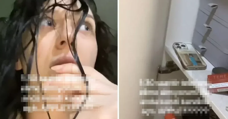 Banyodan çıkan genç kadın, dolaptaki telefonundan gelen sesle şoke oldu