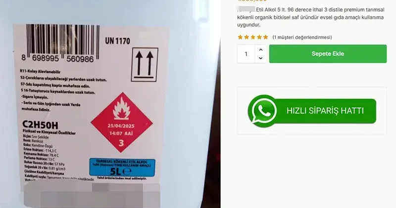 İnternetten bidonla alınan etil alkolle, pet şişede içki satılıyor