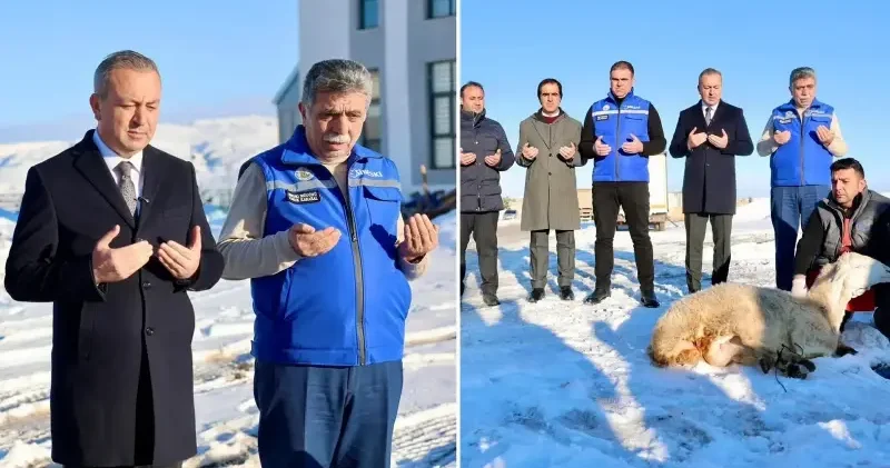 Sivas ta kar yağışı sonrası şükür kurbanı kesildi Hayat Haberleri