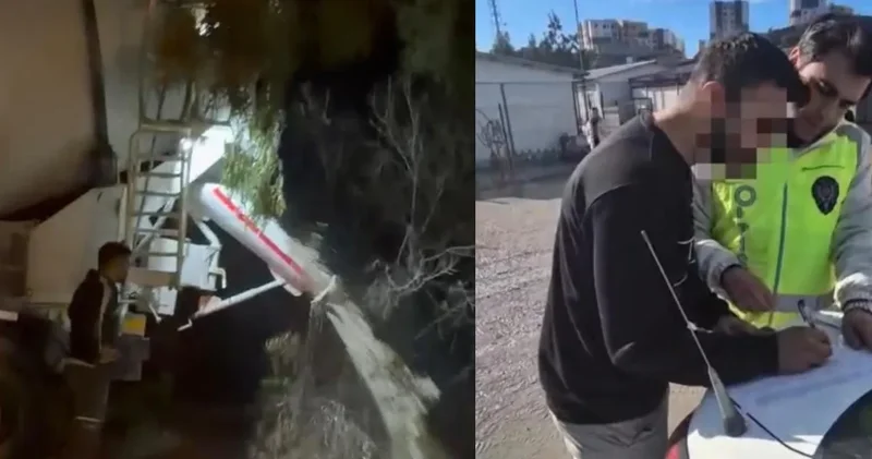 Dere yatağına beton döktü: Sürücüye 23 bin 848 lira ceza