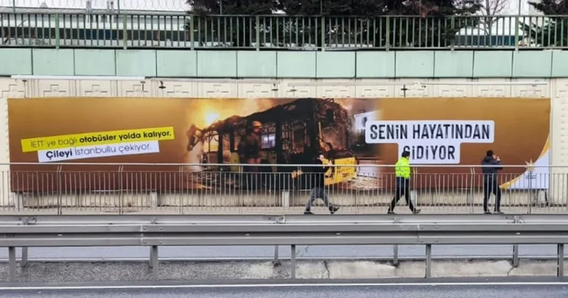 Kayyumlu panolara İBB’yi kötüleyen afiş Sözcü Gazetesi