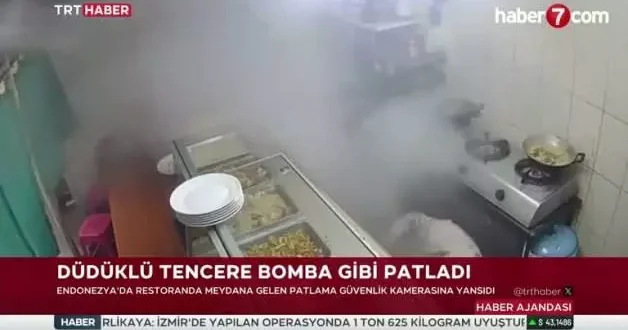 Endonezya da korku dolu anlar! Düdüklü tencere bomba gibi patladı!