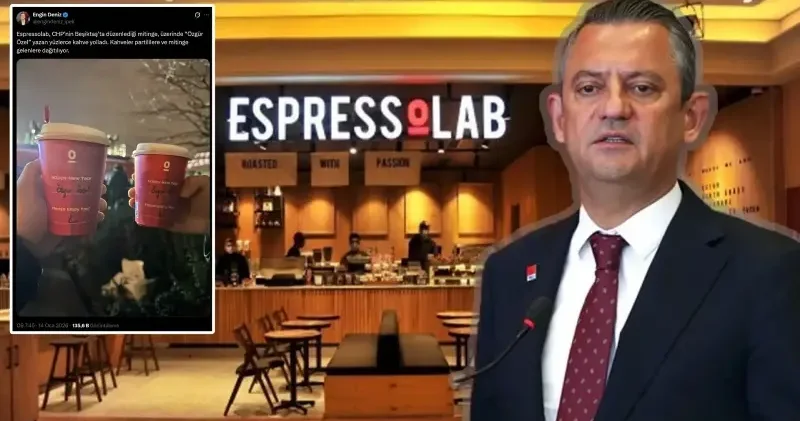 CHP Para karşılığı boykotu kaldırdık demişti: Espressolab den CHP lilere Özgür Özel yazılı kahve ikramı Politika Haberleri