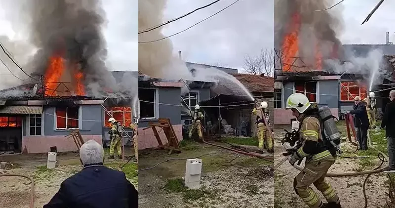 Tek katlı ev alevlere teslim oldu