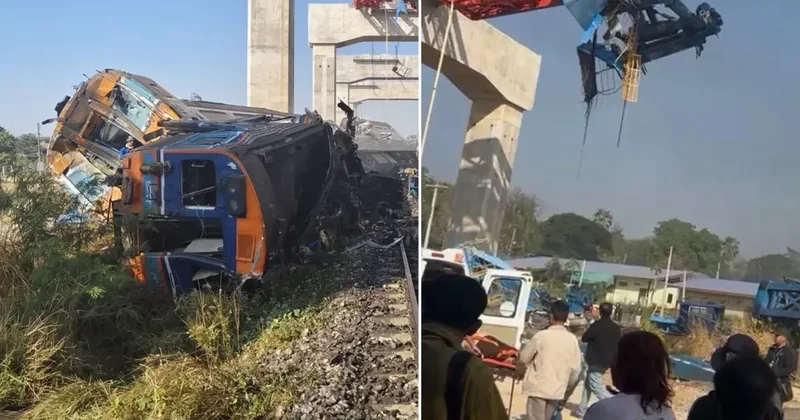 İnşaat vinci trenin üzerine devrildi! 22 kişi öldü, onlarca yaralı var