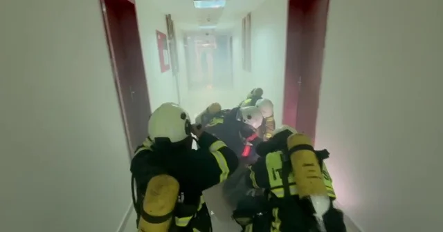 KYK yurtlarında yangın tatbikatı gerçeği aratmadı Adıyaman Haberleri