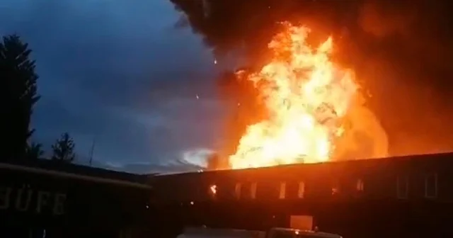 Ordu da market deposu ve bitişiğindeki iş yeri yandı Ordu Haberleri