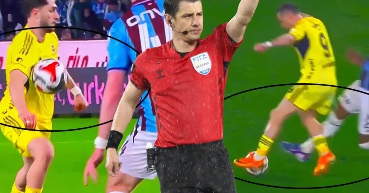 Dev maçta hakem kararlarına itiraz: Trabzonspor el Fenerbahçe faul bekledi!