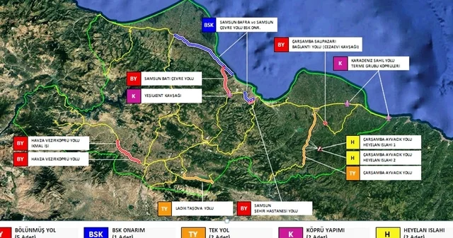 Samsun a 27 milyar TL lik yol yatırımı Samsun Haberleri