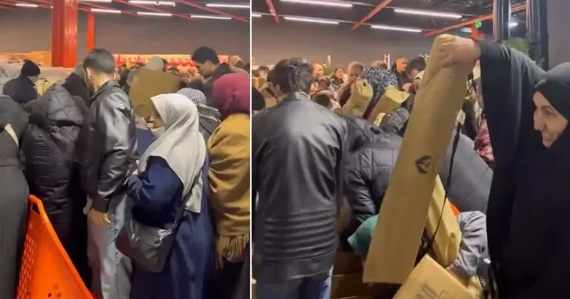 Yeni açılan mağazada ürünler öyle bir fiyata satışa çıktı ki millet birbirini ezdi