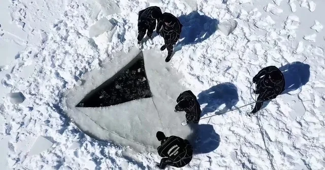 Buzla kaplı gölette nefes kesen dalış Erzurum Haberleri