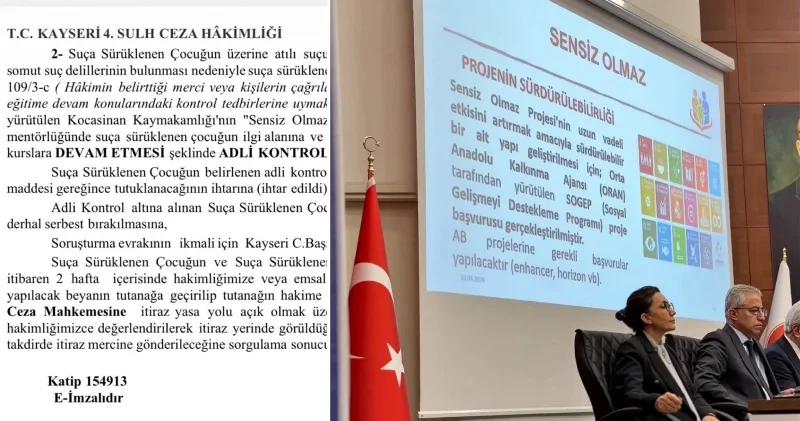 Kayseri de suça sürüklenen çocuk proje kapsamında serbest bırakıldı Kayseri Haberleri