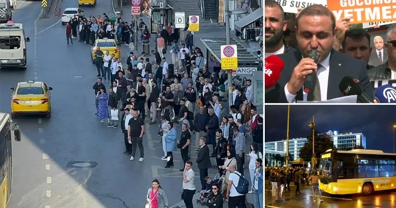 İstanbul da ücretsiz taşıma durabilir: Otobüsçüler İBB önünde toplandı Aktüel Haberleri