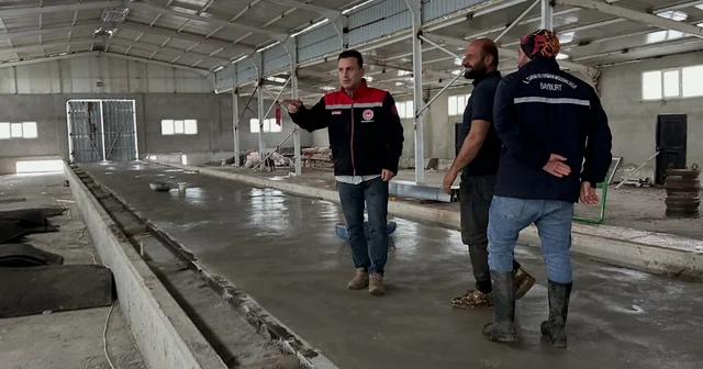 Çatıksu da modern büyükbaş ahırı inşa ediliyor Bayburt Haberleri