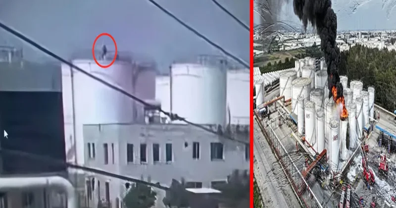 Mersin deki fabrika yangınında korkunç ölüm! İşçi 20 metre yükseklikten düşerek can verdi: Patlama anı güvenlik kamerasında