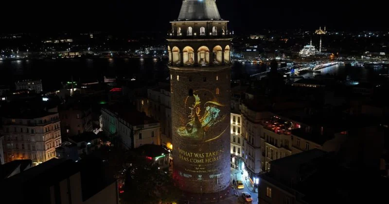 Galata Kulesi nde kültürel miras temalı gösteri Son dakika haberleri