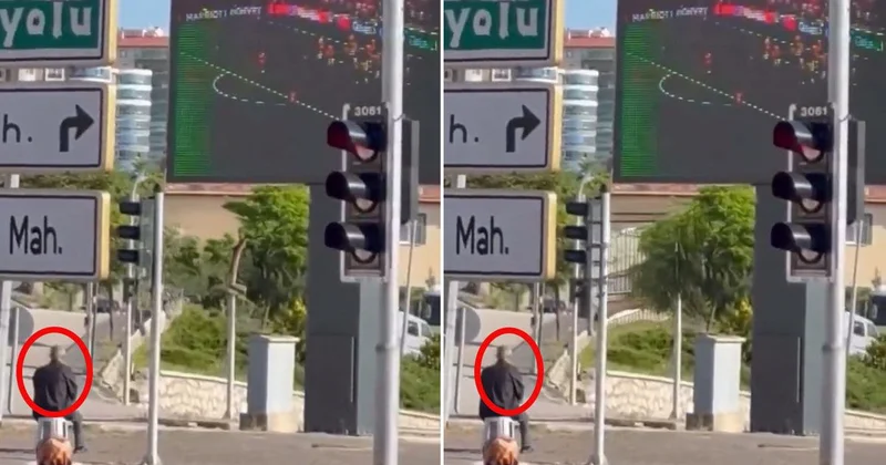 Burası Ankara nın göbeği! Milli maçı dev ekranda tek başına izledi