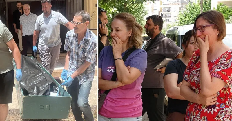 Öğretmen çiftin evinden çıkan cenazeler gözyaşları arasında morga kaldırıldı