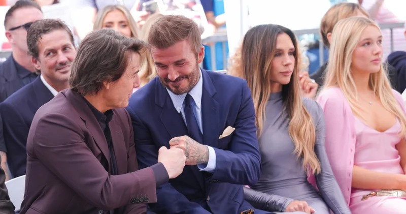 David Beckham a Hollywood Şöhretler Kaldırımı töreninde Tom Cruise desteği