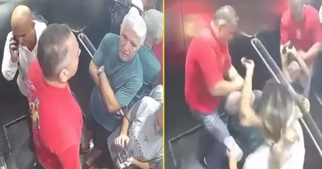 Asansörde dehşet anları: Brezilya da emekli polis 62 yaşındaki komşusuna saldırdı