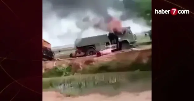 Afrika ülkesinde Rus konvoyuna pusu! Görüntüler paylaşıldı
