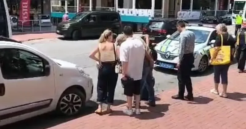Scooterla dengesini kaybedip düşen sürücü yaralandı