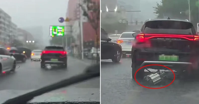 Dünya bu görüntüyü konuşuyor: Selde ilerlerken motoru mu düştü?