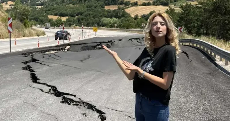 İki ili birbirine bağlayan yolda korkutan manzara: Kara yolu parçalandı