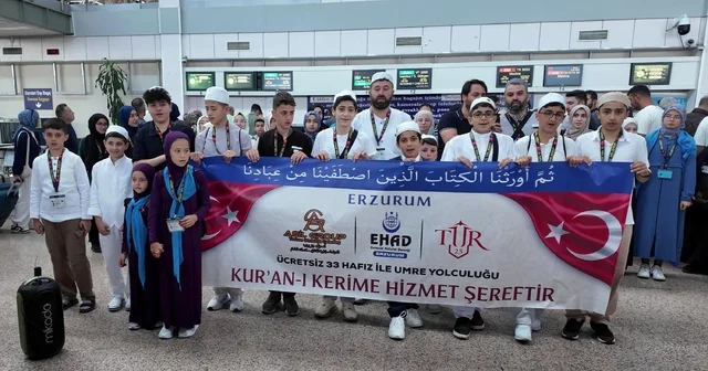 Başarılı hafızlar, 15 gün sürecek Kabe yolculuğuna çıktı Erzurum Haberleri Habertürk Yerel Haberler