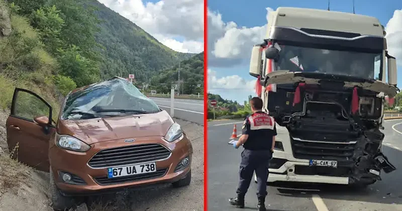 TIR ile çarpışan otomobildeki çift öldü