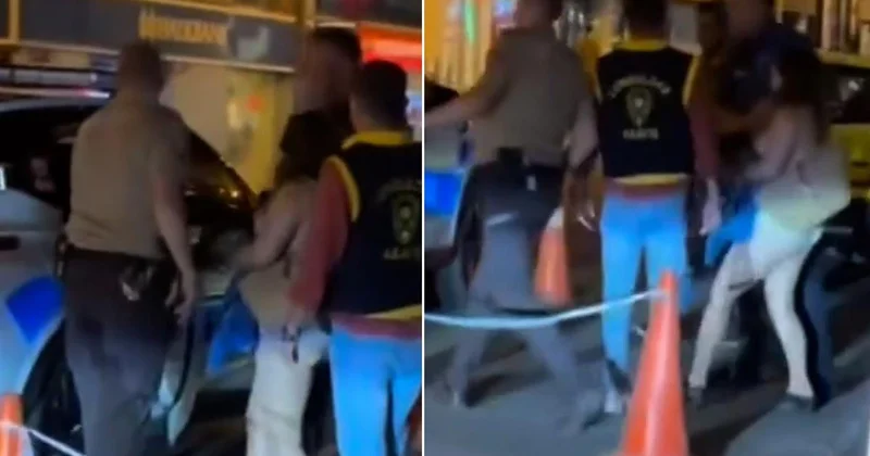 Şehrin göbeğinde çırılçıplak dolaştı, bir de polise direndi