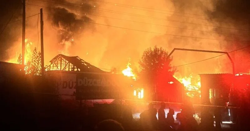 Düzce de fabrika yangını!