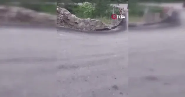 Karadeniz zekası sınır tanımadı: Dev konteyneri dik yamaçtan geri vitesle taşıdı