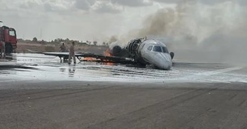 İstanbul dan kalkan jet Libya da kaza kırıma uğradı! İşte ilk görüntüler